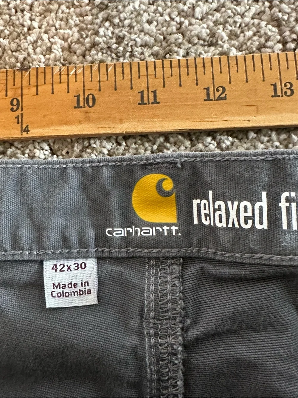 Carhartt Relaxed Fit Cargo Work Pants Gray Men’s Size 42x30 102291 - 039 Canvas